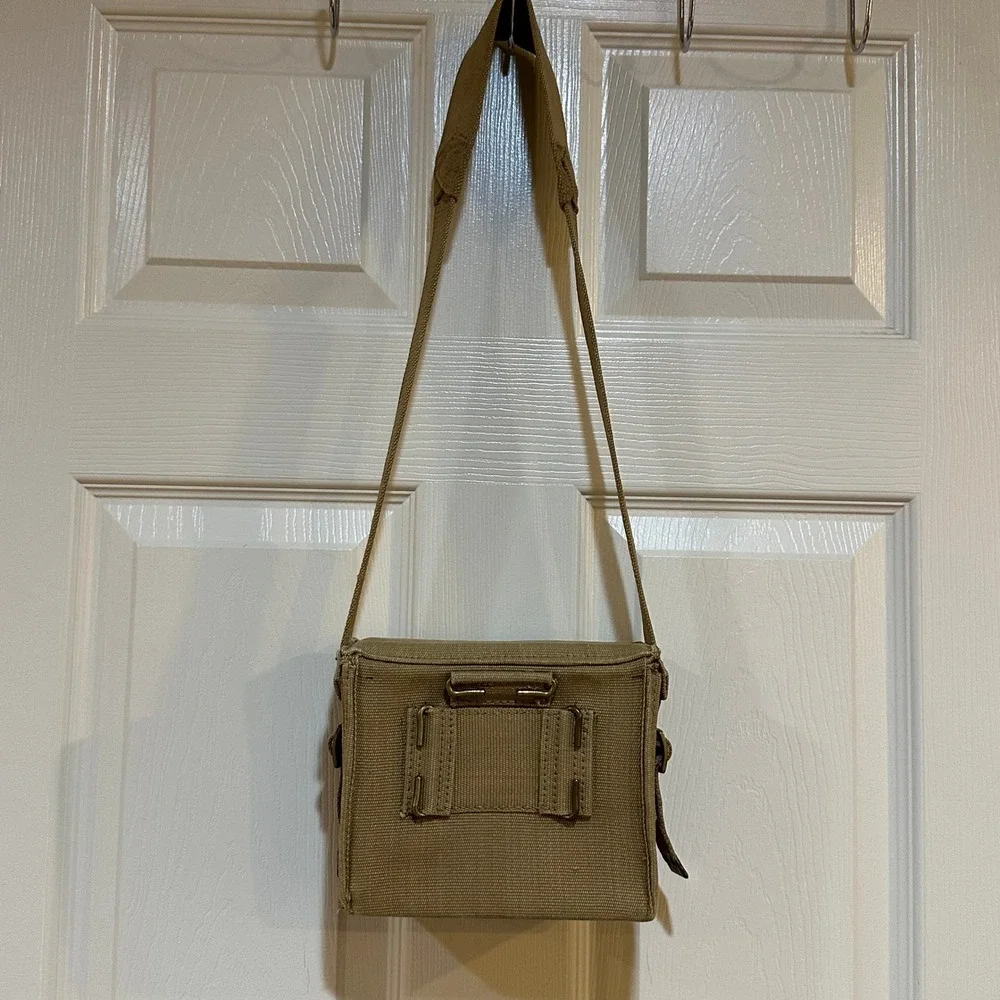 Vintage Military‎ Style Khaki Canvas Crossbody Bag Utility Pouch Tactical Small